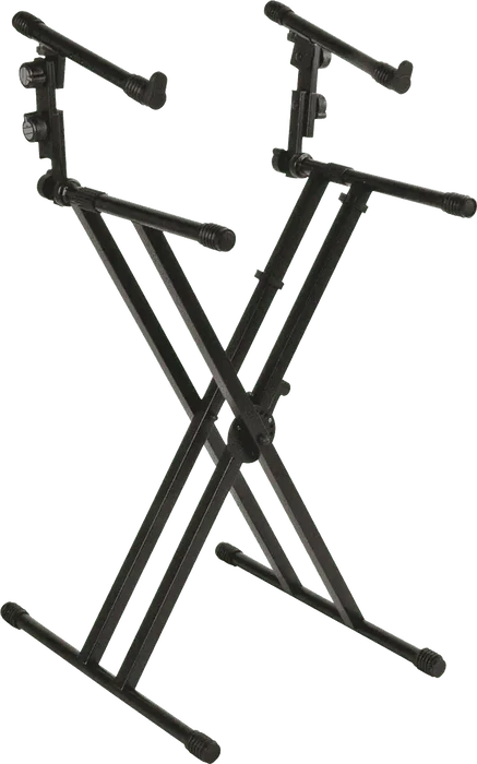 QUIKLOK QL642 Support pour Clavier Format X Double Niveau Réglable en Hauteur Acier Noir Pliable QUIKLOK QL642 Support pour Clavier Format X Double Niveau Réglable en Hauteur Acier Noir Pliable