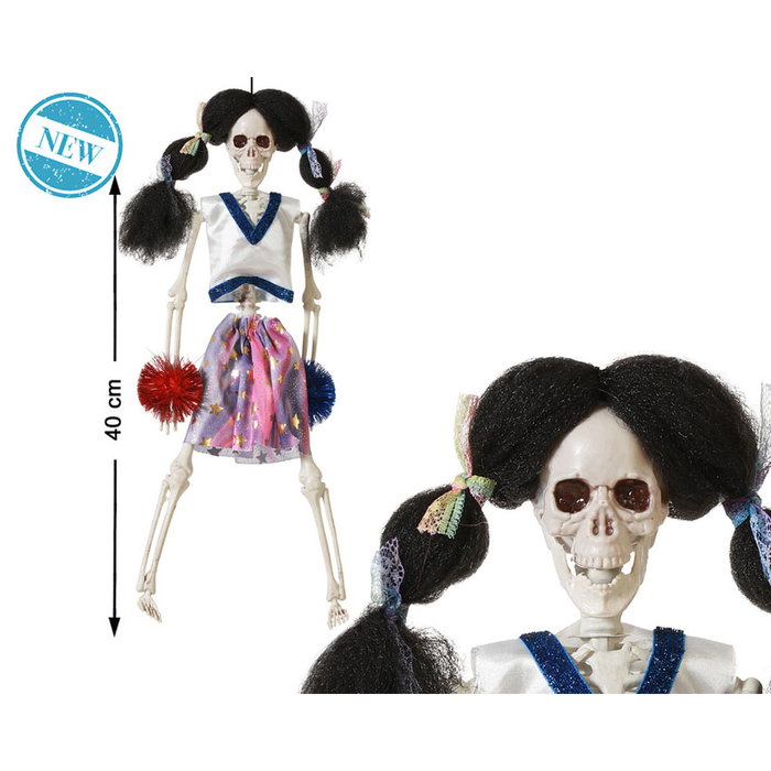 BigBuy Home Décoration d'Halloween Pom-pom girl Squelette 40 cm