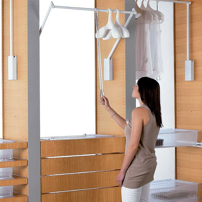 SERVETTO Perchero Abatible 3T Blanc et Nickel