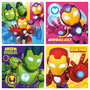 EDUCA - Mallette 4 Puzzles Progressifs en Carton 6-9-12-16 Pièces Marvel Iron Man et ses Amis - +3 Ans