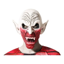 Masque monstre blanc avec crocs et taches de sang