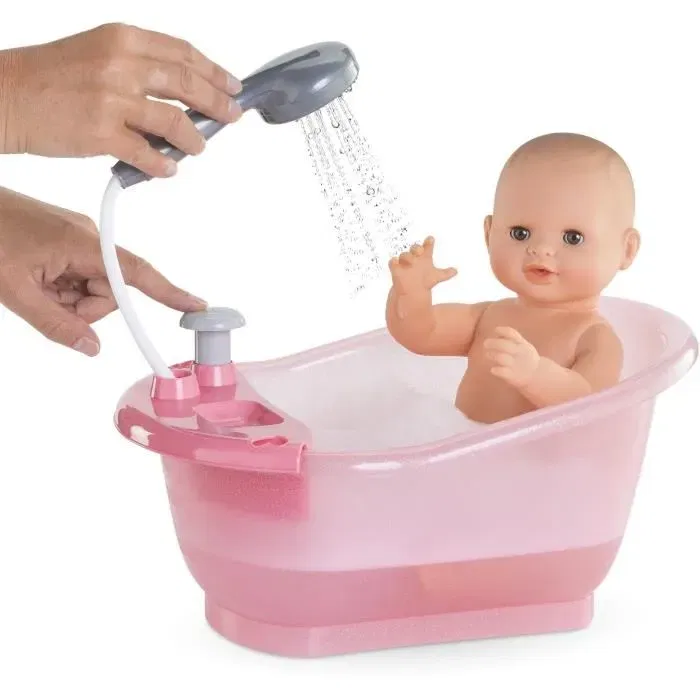 Corolle Baignoire pour Poupon 30 et 36cm avec Douchette Flexible et Jouet Canard - Accessoire de Bain dès 3 Ans