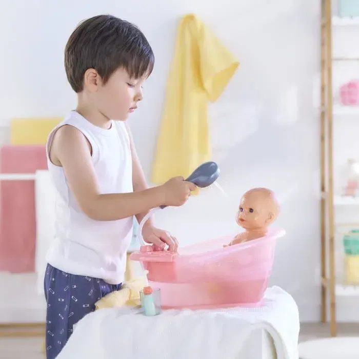 Corolle Baignoire pour Poupon 30 et 36cm avec Douchette Flexible et Jouet Canard - Accessoire de Bain dès 3 Ans