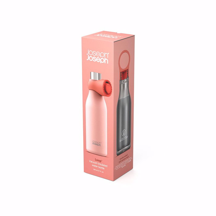 Joseph Joseph Gourde LOOP #coral 500 ml Acier inoxydable Isolée Thermique Sans BPA