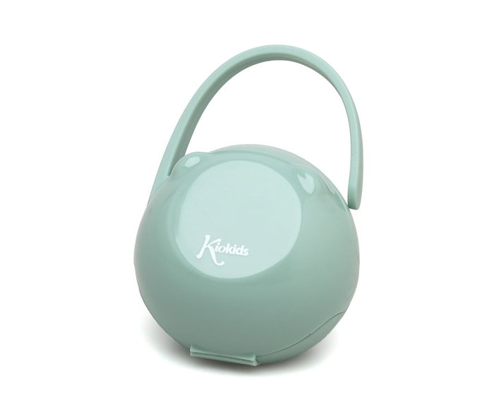 KioKids Porte-sucette avec crochet - Sage - Pour bébé à partir de 0 mois - Capacité 1 pièce - Lavable au lave-vaisselle