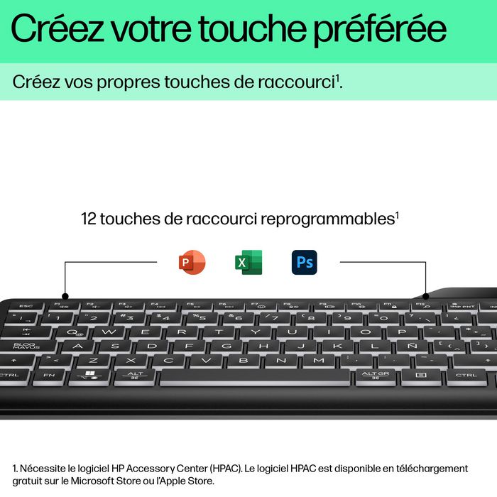 HP Clavier filaire rétroéclairé HP 400 HP Clavier filaire rétroéclairé HP 400