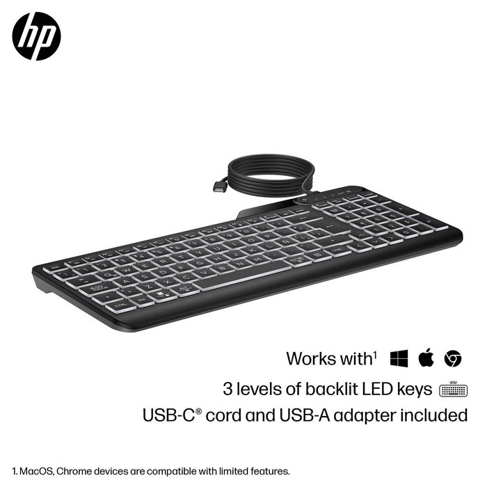 HP Clavier filaire rétroéclairé HP 400 HP Clavier filaire rétroéclairé HP 400