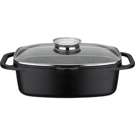 GSW GOURMET GRANIT Cocotte à induction 6 litres en fonte d'aluminium - Revêtement antiadhésif multicouches avec couvercle AROMA