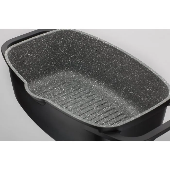 GSW GOURMET GRANIT Cocotte à induction 6 litres en fonte d'aluminium - Revêtement antiadhésif multicouches avec couvercle AROMA