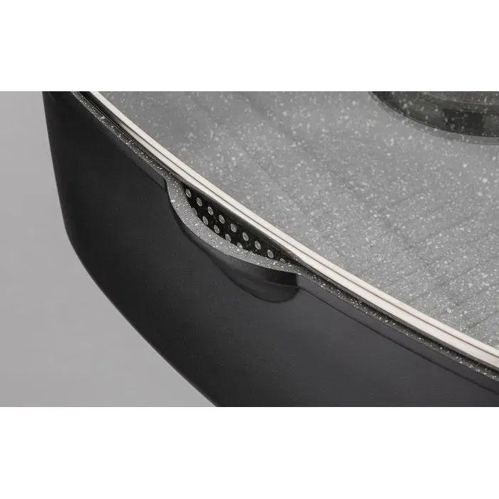 GSW GOURMET GRANIT Cocotte à induction 6 litres en fonte d'aluminium - Revêtement antiadhésif multicouches avec couvercle AROMA