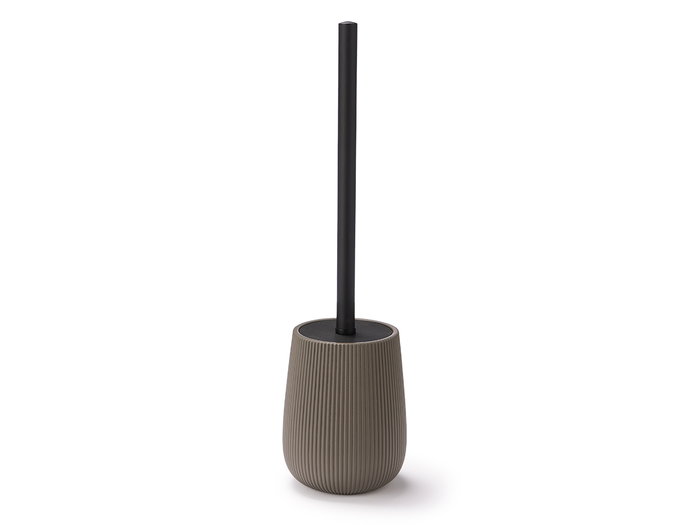 Berilo Porte-balai rayé bombé gris 10.5x40.5x10.5 cm plastique polirésine TPR acier inoxydable (Set de 6)