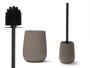 Berilo Porte-balai rayé bombé gris 10.5x40.5x10.5 cm plastique polirésine TPR acier inoxydable (Set de 6)