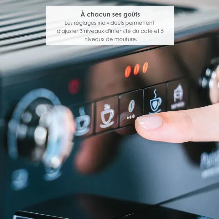 Melitta Purista F230-102 - Machine à café automatique avec moulin conique - Noir - Compacte 20 cm - Intensité réglable - Mode 2 tasses