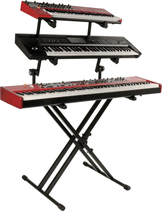 QUIKLOK QL623 Support pour clavier format X 3 niveaux double profil acier noir réglable hauteur 585-964 mm charge max 120 kg QUIKLOK QL623 Support pour clavier format X 3 niveaux double profil acier noir réglable hauteur 585-964 mm charge max 120 kg