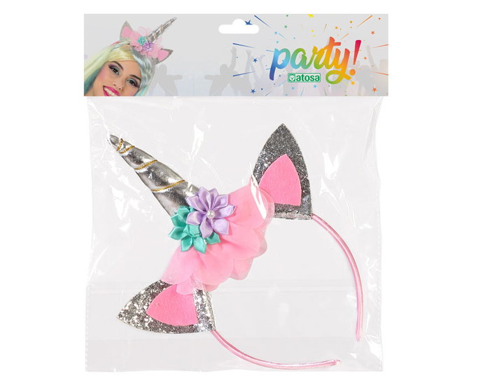 Couronne Carnaval Licorne Fantaisie Rose pour Femme Adulte - Accessoire Magique pour Fêtes, Anniversaire et Photographie