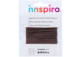 Innspiro Cordon en coton ciré fin marron moyen 2,0 mm, 5 m