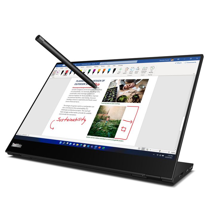 Lenovo ThinkVision M14t Gen 2 14 poleces Tactile 2.2K Raven black
