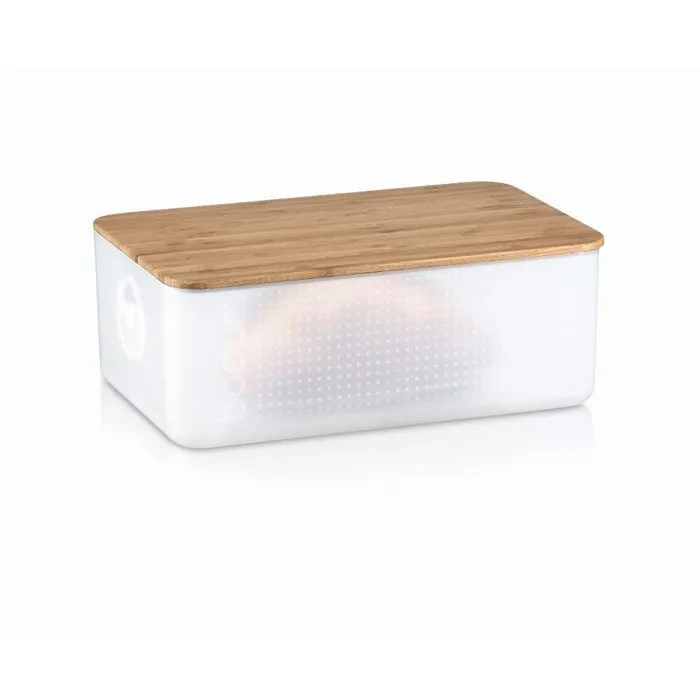 Bodum 11555-913 BISTRO Boîte à pain Grand modèle Couvercle bambou Blanc 24 x 37 x H 14 cm