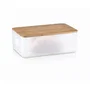 Bodum 11555-913 BISTRO Boîte à pain Grand modèle Couvercle bambou Blanc 24 x 37 x H 14 cm