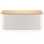 Bodum 11555-913 BISTRO Boîte à pain Grand modèle Couvercle bambou Blanc 24 x 37 x H 14 cm