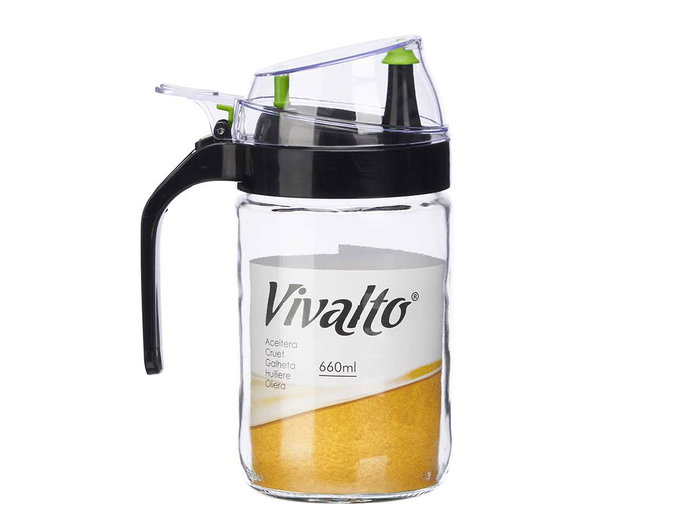 Vivalto Huilier diffuseur en verre 660ml noir avec aérateur 12x18x87 cm (Set de 10) Vivalto Huilier diffuseur en verre 660ml noir avec aérateur 12x18x87 cm (Set de 10)
