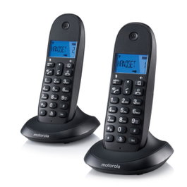 Motorola C1002 Téléphone Sans Fil Duo Gris/Grenat