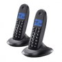 Motorola Duo C1002 Téléphone DECT Gris - 2 combinés, Répertoire 50 contacts, Identification d'appelant