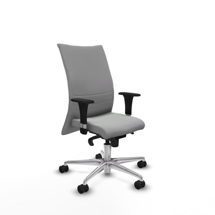 Piqueras Y Crespo Silla Albacete Confidente en Similicuir Gris Clair avec Mécanisme Synchrone Piqueras Y Crespo Silla Albacete Confidente en Similicuir Gris Clair avec Mécanisme Synchrone