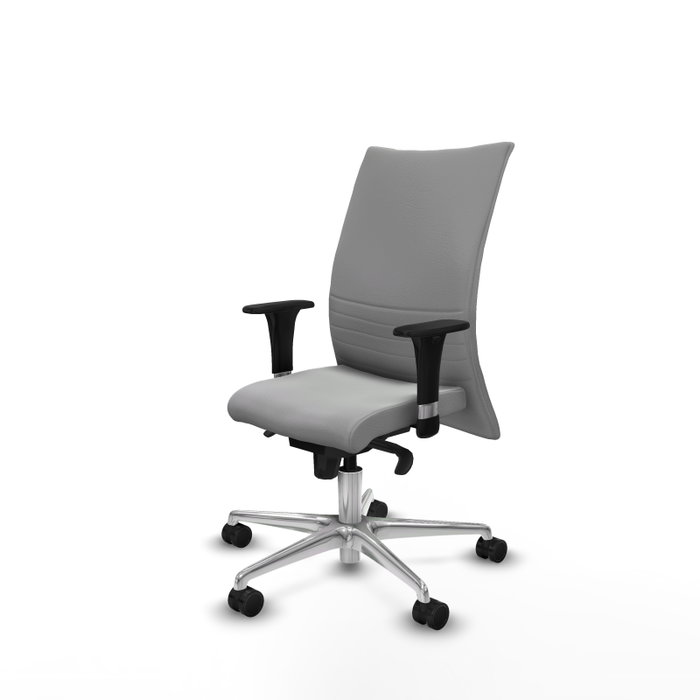 Piqueras Y Crespo Silla Albacete Confidente en Similicuir Gris Clair avec Mécanisme Synchrone Piqueras Y Crespo Silla Albacete Confidente en Similicuir Gris Clair avec Mécanisme Synchrone
