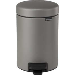 Brabantia Newicon Poubelle à pédale 3 L Mineral Concrete Grey