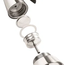 Pezzetti Cafetière italienne expresso 10 tasses, acier inoxydable, compatible tous feux dont induction, poignée ergonomique