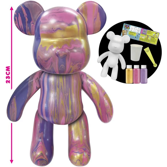 Silverlit Figurine à Peindre - Kit Créatif POUR PALZ Ours 22 cm - Jeu de Paint Pouring pour Enfants dès 5 Ans