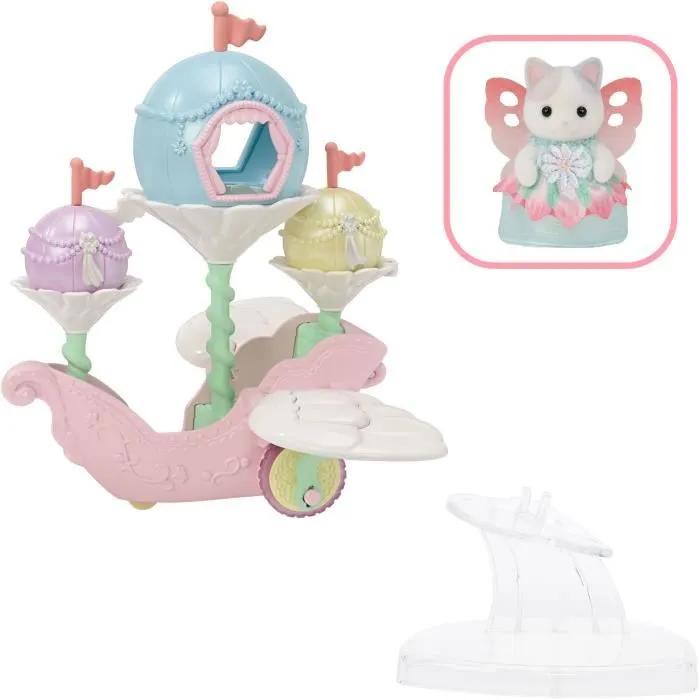 Sylvanian Families 5827 Le Bateau Floral - Jouet avec Ailes Mobiles et Bébé Chat Latté en Fée - Dès 3 ans