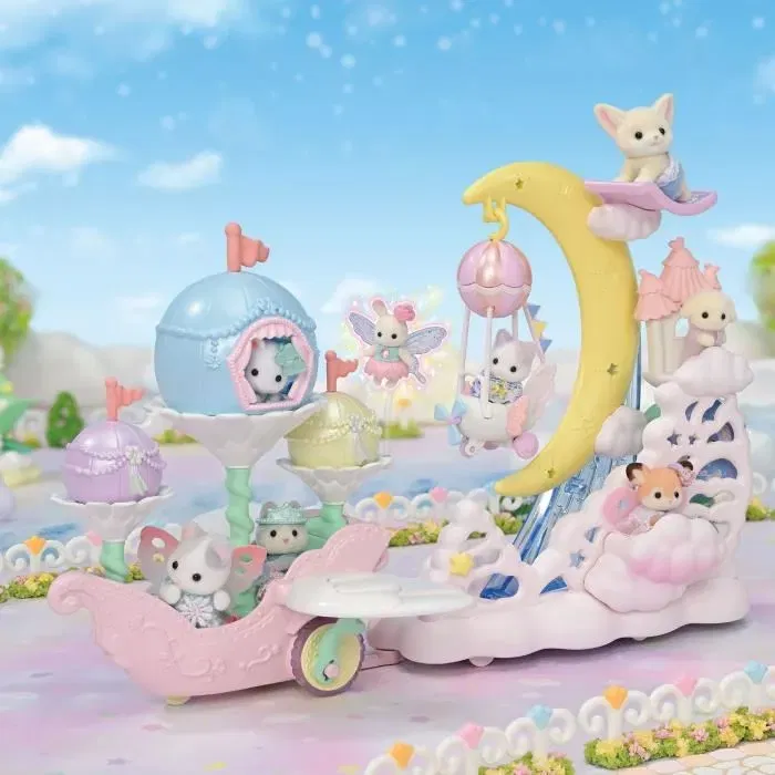 Sylvanian Families 5827 Le Bateau Floral - Jouet avec Ailes Mobiles et Bébé Chat Latté en Fée - Dès 3 ans