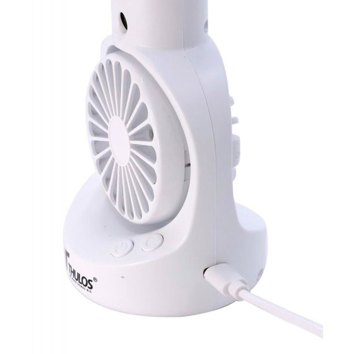 Thulos TH-MFN-02 Mini ventilateur portatif avec nébuliseur 4 vitesses rechargeable USB Blanc