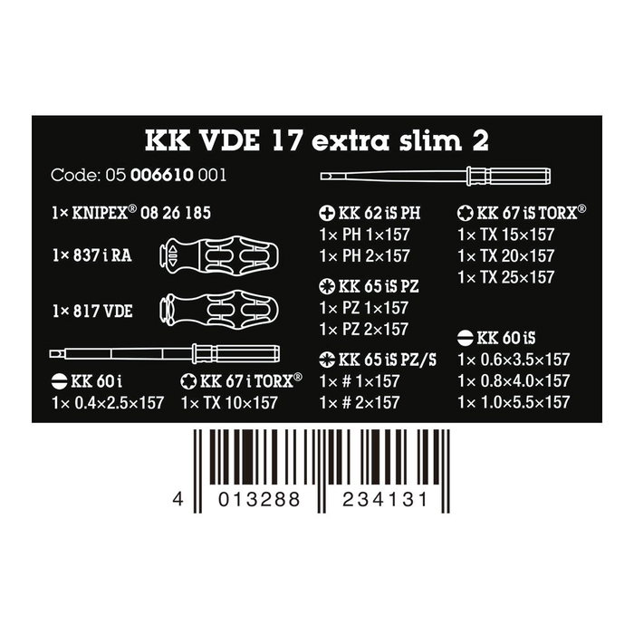 Wera Kraftform Kompakt VDE 17 extra slim 2 - Set de 17 pièces