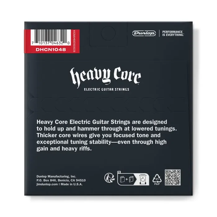 Dunlopst Heavy Core Nickel 10-48 Jeu de cordes électrique
