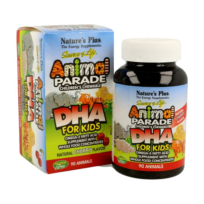 Natures Plus Animal Parade DHA 90 Comprimés Masticables Cerise