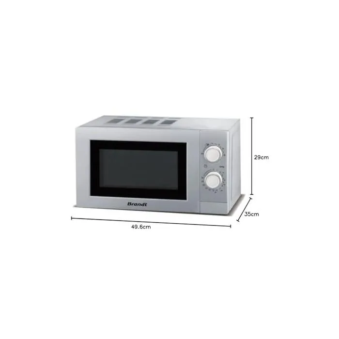 Brandt Micro-ondes 1200W, 20L, Argenté BRA3660767975088