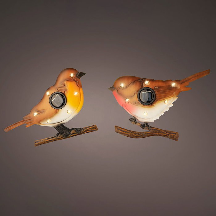 Lumineo Figurine solaire oiseau métal 6 LEDs lumière chaude pour extérieur 18x4.5x12 cm Lumineo Figurine solaire oiseau métal 6 LEDs lumière chaude pour extérieur 18x4.5x12 cm