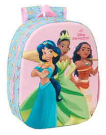 Safta - Mochila 3D Princesas Disney - Sac à dos enfant 3D avec motifs de princesses Disney - Dimensions: 27x33x10 cm - Âge recommandé: 3 ans et plus