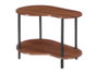 Giftdecor Table d'Appoint Forme Double 57x5x37 cm Bois et Métal Marron Noir