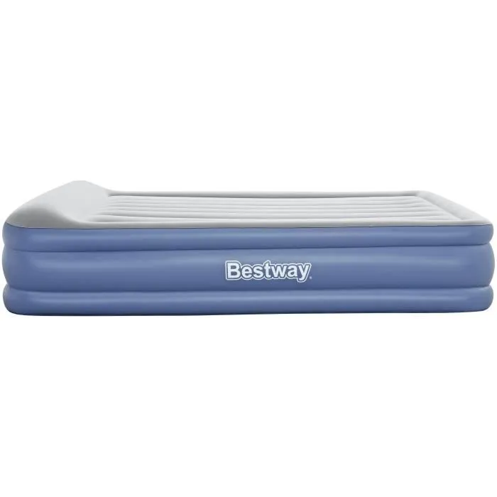 Bestway - Lit gonflable Tritech Double 203x152x46 cm, 300 kg, gonflage en 4 min, pompe integree, surface floquee, traitement antibacterien Bestway - Lit gonflable Tritech Double 203x152x46 cm, 300 kg, gonflage en 4 min, pompe integree, surface floquee, traitement antibacterien
