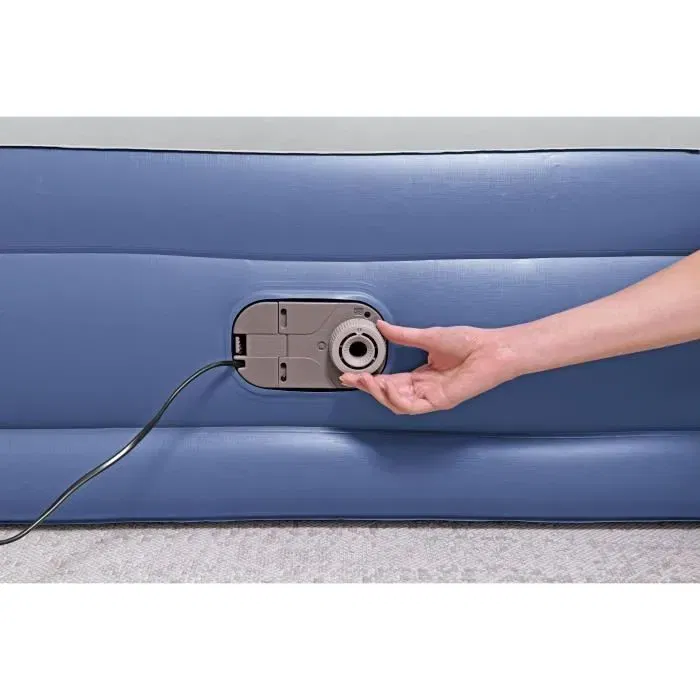 Bestway - Lit gonflable Tritech Double 203x152x46 cm, 300 kg, gonflage en 4 min, pompe integree, surface floquee, traitement antibacterien Bestway - Lit gonflable Tritech Double 203x152x46 cm, 300 kg, gonflage en 4 min, pompe integree, surface floquee, traitement antibacterien