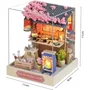 Creanook - Kit DIY à Construire Book Nook - Maquette 3D Serre à Livres Sakura Noodles - Scène de Restaurant Chinois - 11 x 9 x 11 cm