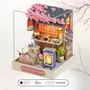 Creanook - Kit DIY à Construire Book Nook - Maquette 3D Serre à Livres Sakura Noodles - Scène de Restaurant Chinois - 11 x 9 x 11 cm