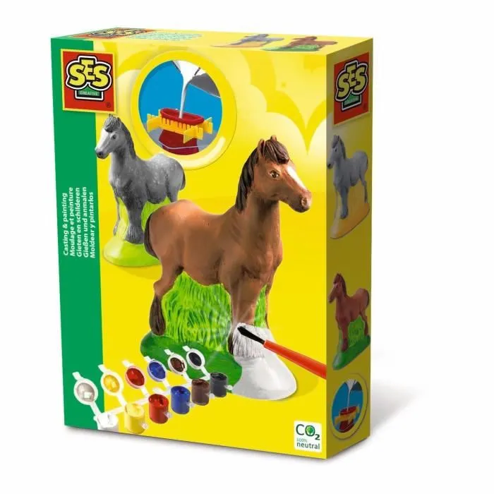 SES CREATIVE Kit Moulage et Peinture Cheval - Moule Latex, Support de Séchage, Plâtre, Peinture et Pinceau Inclus SES CREATIVE Kit Moulage et Peinture Cheval - Moule Latex, Support de Séchage, Plâtre, Peinture et Pinceau Inclus