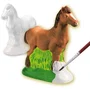 SES CREATIVE Kit Moulage et Peinture Cheval - Moule Latex, Support de Séchage, Plâtre, Peinture et Pinceau Inclus