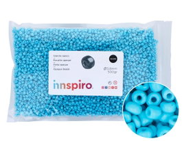 Innspiro Perles de rocaille en verre bleu opaque 3,8 mm 500g