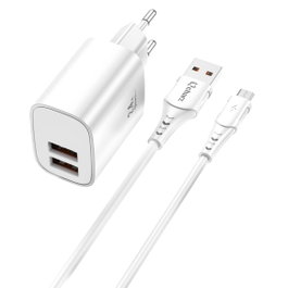 Qcharx international Kit de charge Apolo 24A avec câble USB vers Micro USB blanc